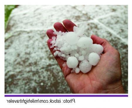 hailstones in hands