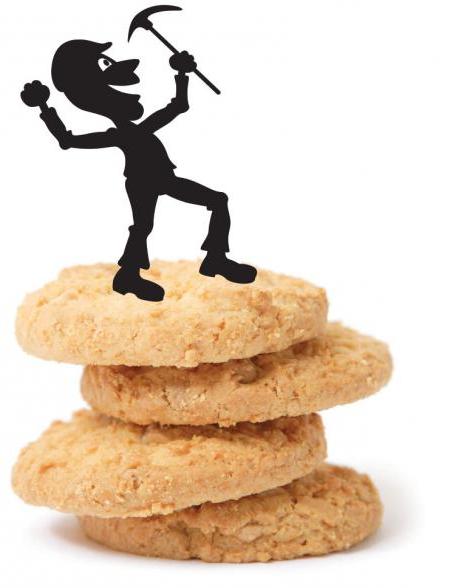 cartoon mountaineer summiting cookie stack